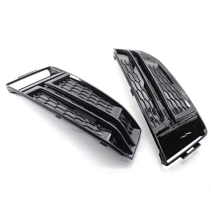 1 Pair Front Fog Light Cover Bumper Grille for A4 B9 16-18 Car Grill 8W0807681F 8W0807682F