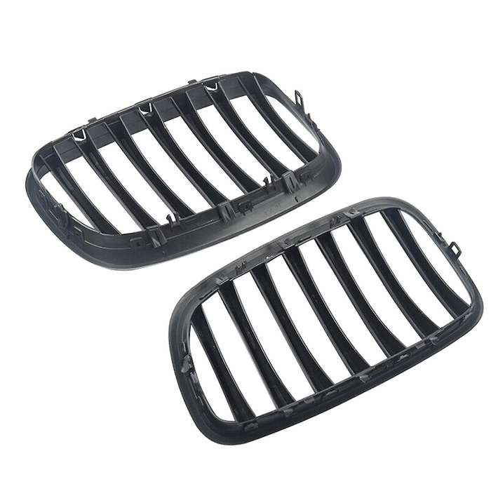 1 Pair Front Hood Kidney Grille Grill for X5 X6 E70 E71 2007-2013 Glossy Black 51137157687 511371576
