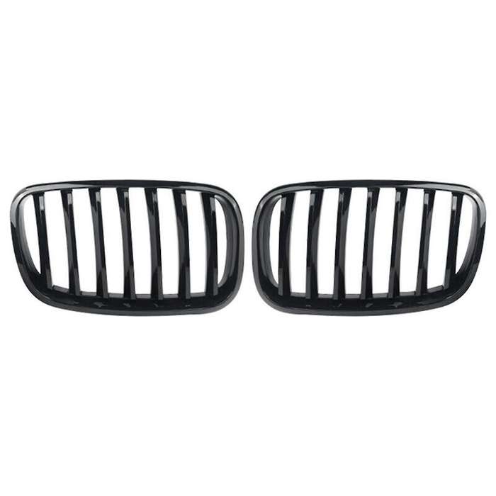 1 Pair Front Hood Kidney Grille Grill for X5 X6 E70 E71 2007-2013 Glossy Black 51137157687 511371576