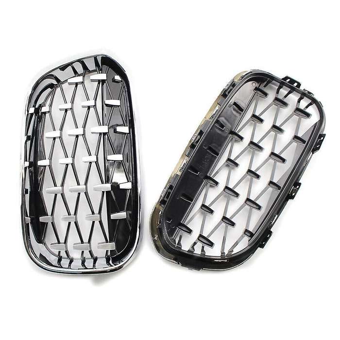 1 Pair Front Kidney Diamond Style Grille Diamond Meteor Grills for - 1 Series F20 2015-2017 Racing G