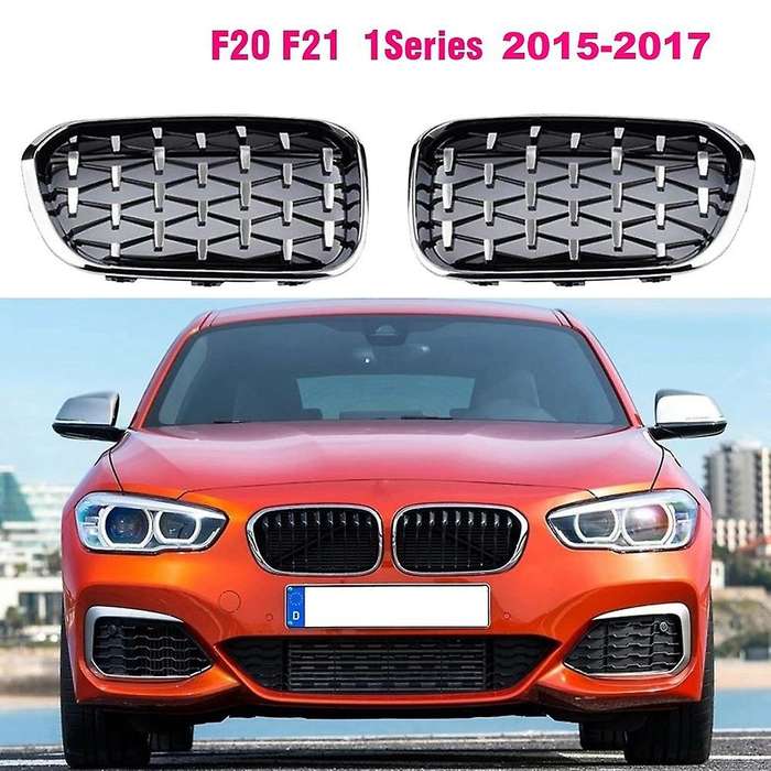 1 Pair Front Kidney Diamond Style Grille Diamond Meteor Grills for - 1 Series F20 2015-2017 Racing G