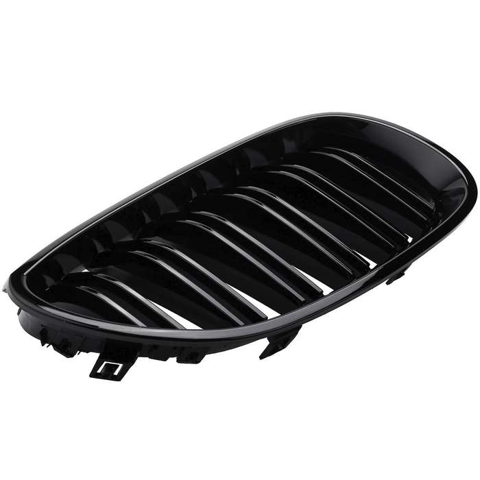 1 Pair Gloss Black Front Kidney Grill Double Slat Double Line Grille for E60 E61 5 Series 2003-2010