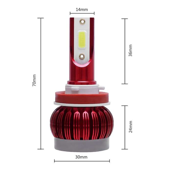 1 Pair LED Car Light Bulbs 10000LM 70W Headlight Auto Led Head Light Lamps 6500K Cold White(H11/H9/H