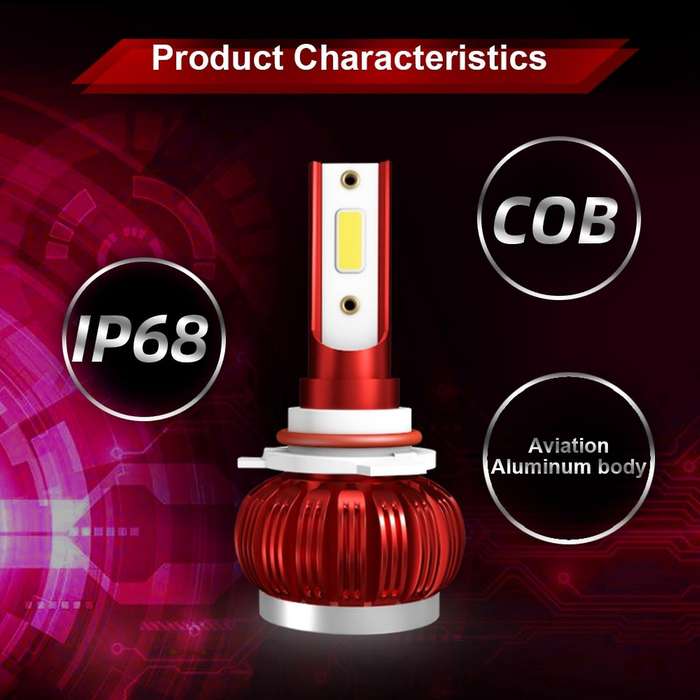 1 Pair LED Car Light Bulbs 10000LM 70W Headlight Auto Led Head Light Lamps 6500K Cold White(H11/H9/H