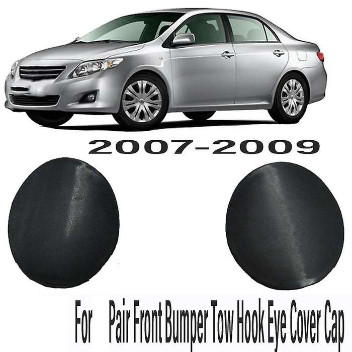 1 Pair Left & Right Front Bumper Tow Hook Cover Cap 52128-02910 Black Plastic Fit for 2007-2009