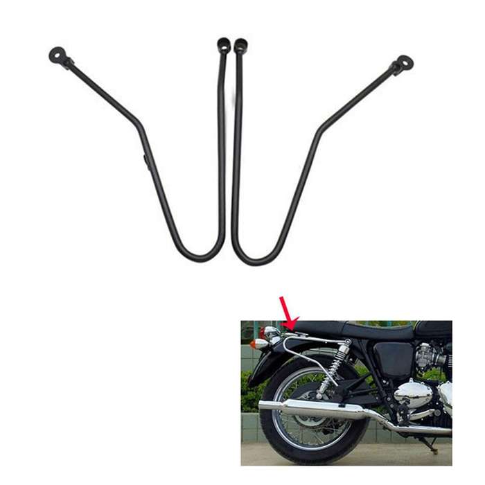 1 Pair Motorcycle Saddlebag Support Guard Bars Bracket Back Side Trunk Holder for Bonneville SE T100