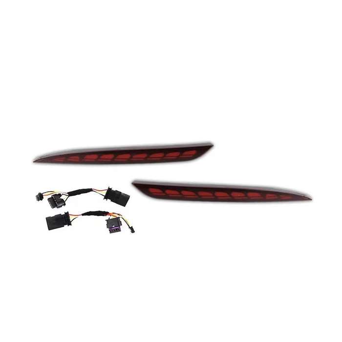 1 Pair New Dragon Scales Turning Light for Model Y Rear Bumper Light Rear Fog Light Retrofit Red Ca