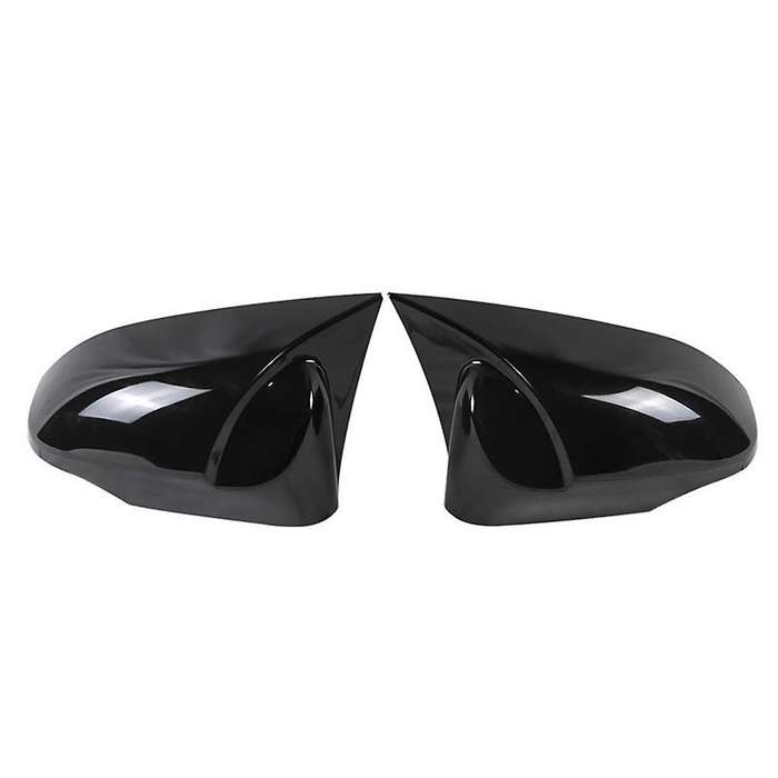 1 Pair of Bright Black Horn Rearview Mirror Housings Reversing Mirror Cover Stickers for 13-17 Part
