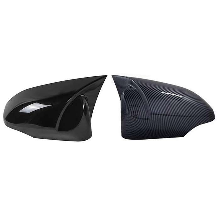 1 Pair of Carbon Fiber Horn Rearview Mirror Housings Reversing Mirror Cover Stickers for 13-17 Part