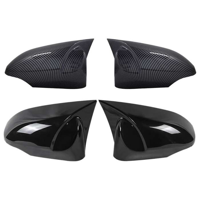 1 Pair of Carbon Fiber Horn Rearview Mirror Housings Reversing Mirror Cover Stickers for 13-17 Part