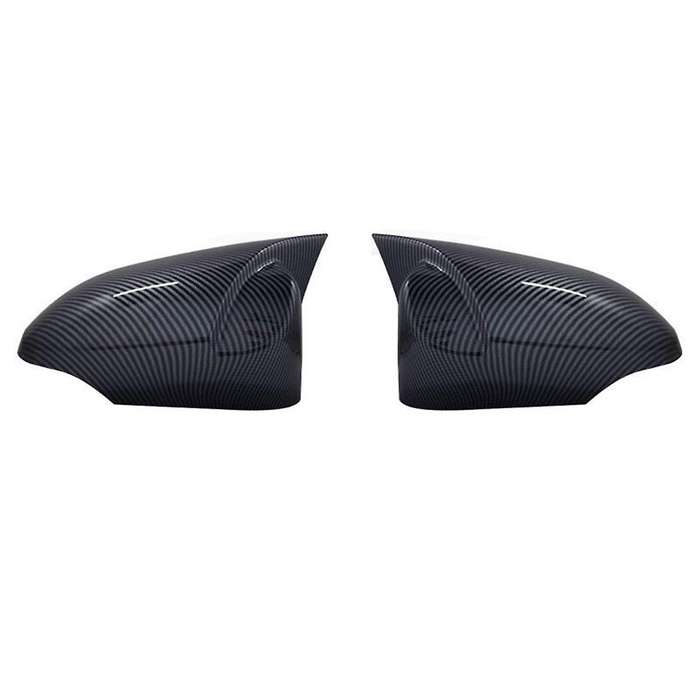 1 Pair of Carbon Fiber Horn Rearview Mirror Housings Reversing Mirror Cover Stickers for 13-17 Part