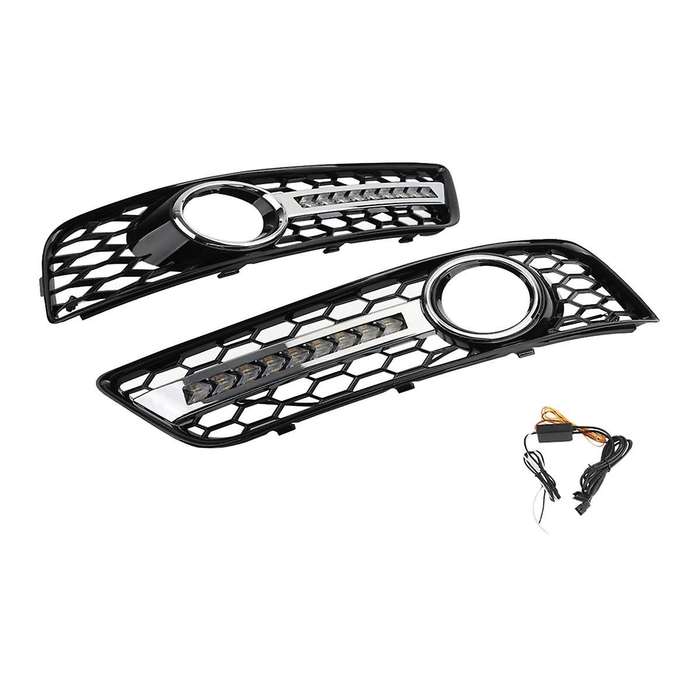 1 Pair of LED Daytime Running Lights Fog Light Frame Grille for A3 S3 RS3 Sports 07-12 Modification