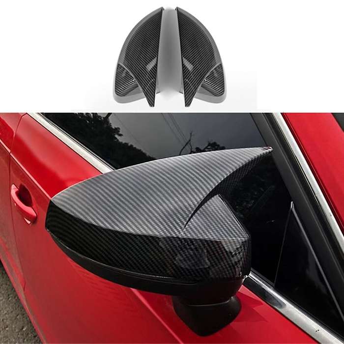 1 Pair Rear View Mirror Cover A3 Carbon Car Rearview Side Mirror Caps Add on Cover for - A3 8V S3 RS