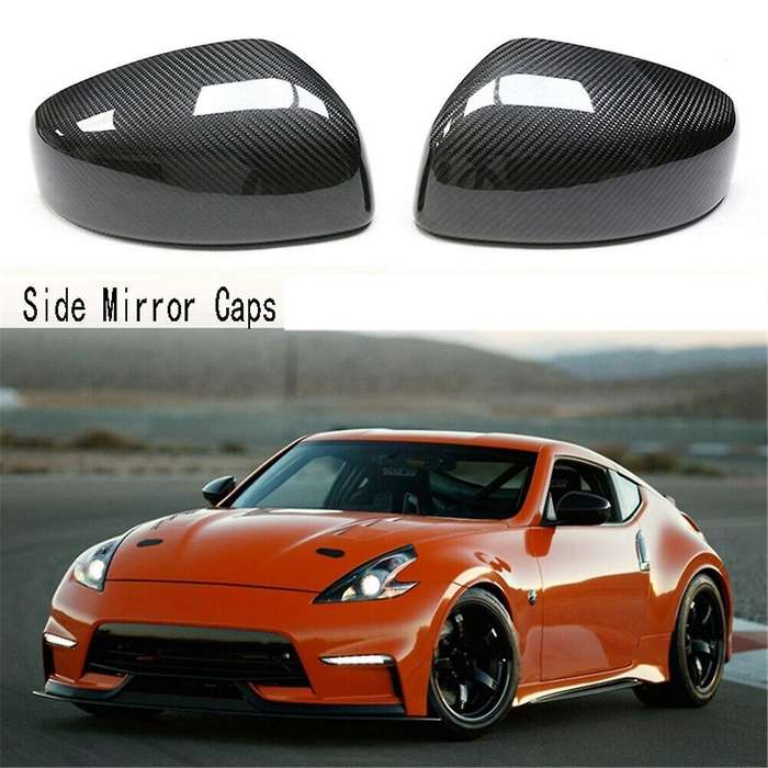 1 Pair Rearview Mirror Cover Carbon Fiber Side Mirror Caps for 370Z Z34 2009-2019