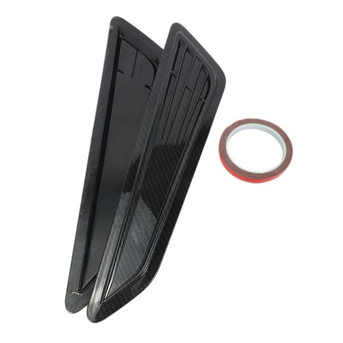 1 Pair Style Bonnet Hood Vent Scoop Covers for 2016-18 Hood Vent Scoop Covers Carbon Fiber Pattern