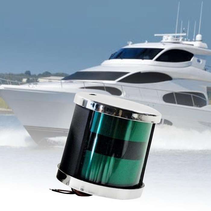 1 Pair Stainless Steel Universal 12-24V Marine Boat Yacht Red & Green LED Navigation Side Bow Lights