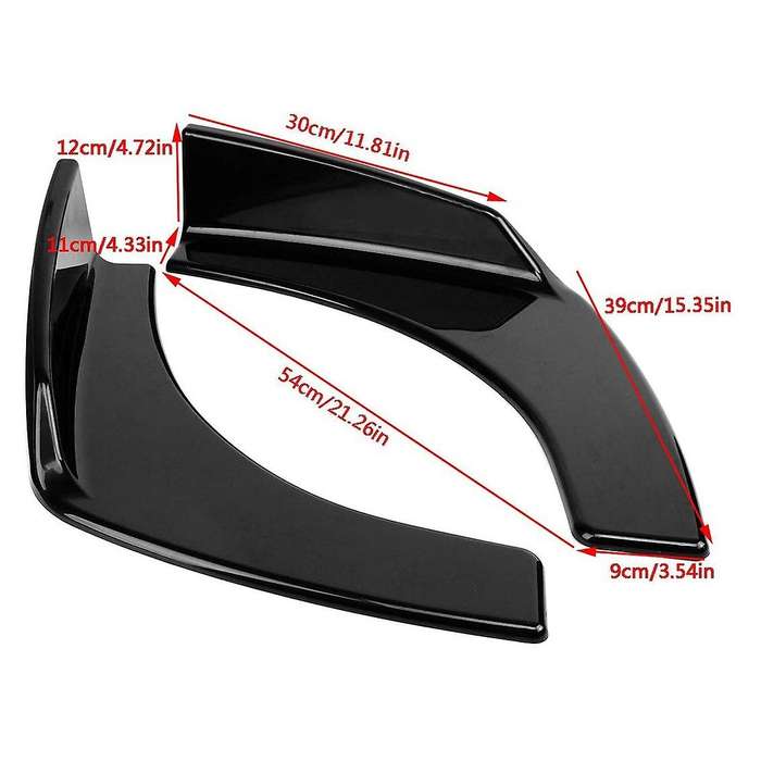 1 Pair Universal Car Front Bumper Lip Spoiler Splitters Winglets Flaps Cup Black