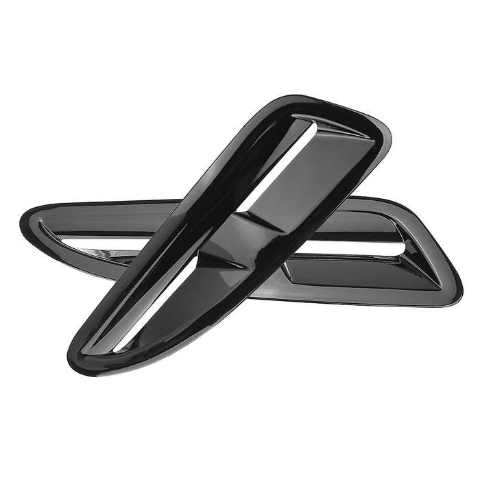 1 Pair XKR Style Universal Car Bright Black Front Hoods Bonnet Vents Air Outlet Cover Trim for XKR X