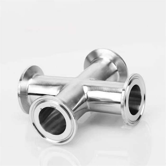 1 Piece 4-Way Sanitary Accessories Three-Clamp Stainless Steel 304 Material Size 38x1.5mm, Used for