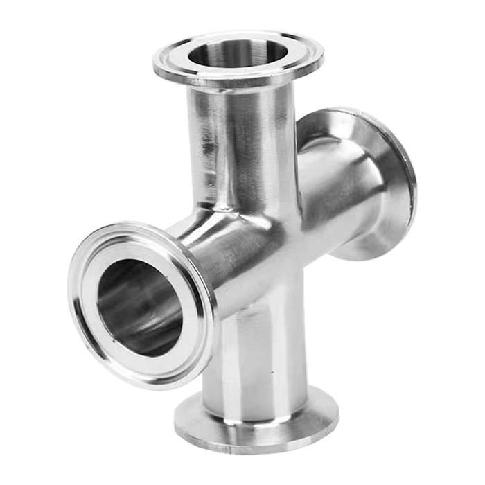 1 Piece 4-Way Sanitary Accessories Three-Clamp Stainless Steel 304 Material Size 38x1.5mm, Used for