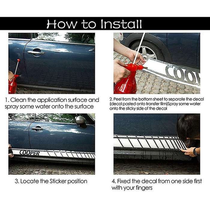 1 Set Car Hood Stickers Body Door Side Skirt Stripes Decal for Auto Decorate Vinyl Film Red