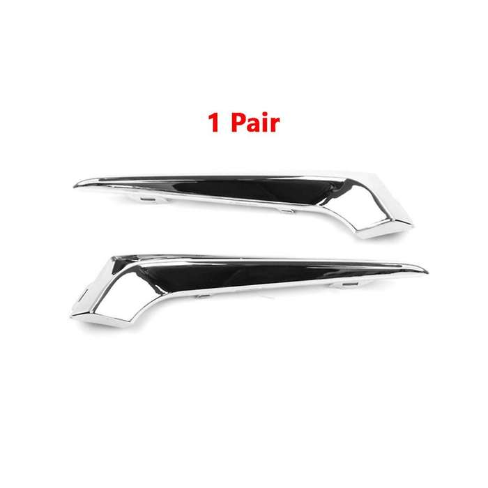 1 Set Front Bumper Fog Light Cover & Chrome Stripe for 2016 2017 2018 Car Lamp Grille Cover