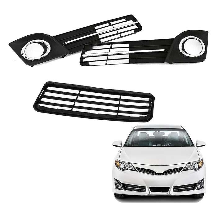 1 Set Front Bumper Lower Grille Fog Light Cover Bezel Set To1036129 52127-06290 52128-06290 for 2012