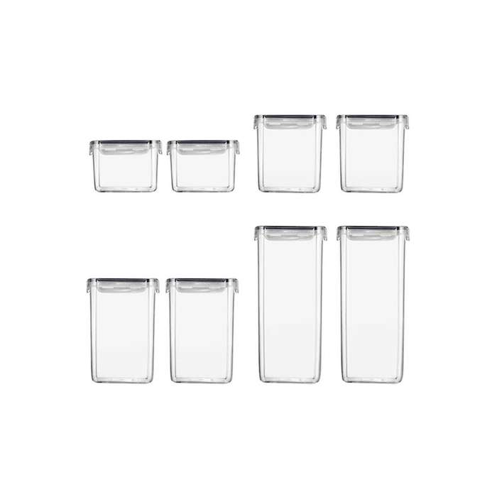 1 Set of Sealed Transparent Storage Container with Cover for Holding Cereal Candy, Kitchen Food Sto