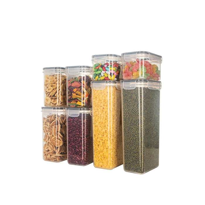 1 Set Of Sealed Transparent Storage Container with Cover for Holding Cereal Candy, Kitchen Food Stor