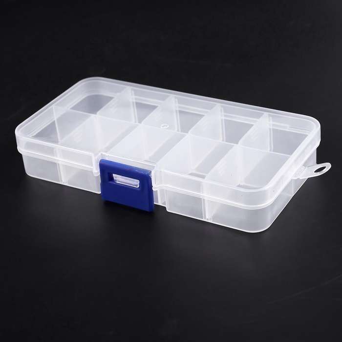 1 to 10 Compartment Plastic Storage Box Transparent for Pearl Pin Jewelry Tools Small Accessories