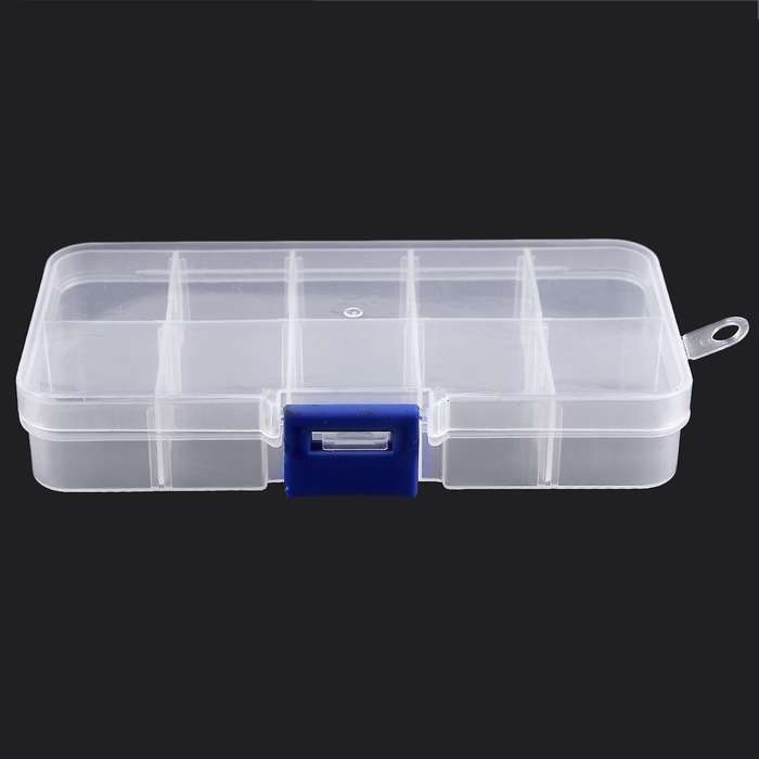 1 to 10 Compartment Plastic Storage Box Transparent for Pearl Pin Jewelry Tools Small Accessories