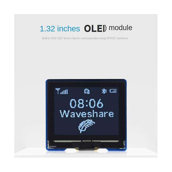 1.32 Inch Oled Module 128X96 Resolution 16 Gray Level Display Spi/I2C Communication