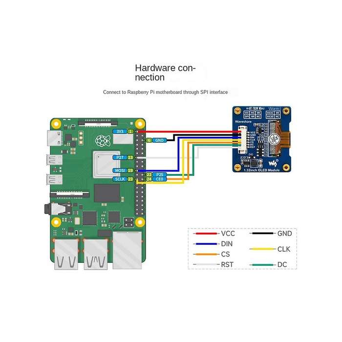 1.32 Inch Oled Module 128X96 Resolution 16 Gray Level Display Spi/I2C Communication