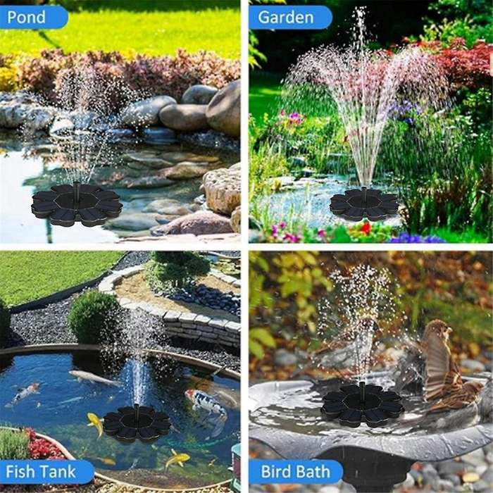 1.6W Solar Fountain with Glass Panel for Garden, Pond, Pool - Bird Bath Fountain