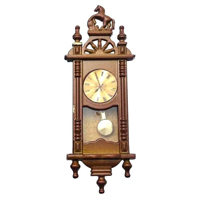 1/12 Scene Mininature Roman Clock Pendant Clock Living Room Wall Clock Decoration Doll House Access