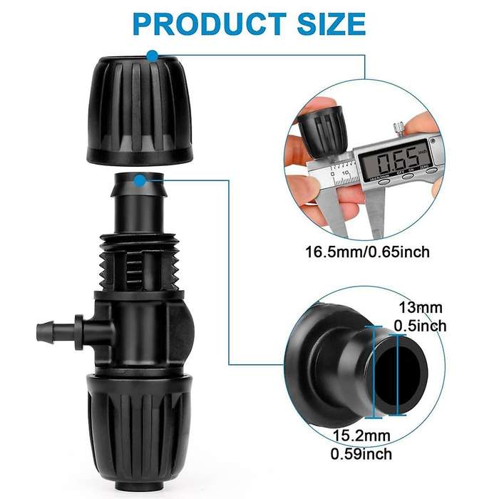 1/2 to 1/4 Drip Irrigation Fittings,25Pack Barbed Tee 1/2Inch Drip Irrigation Tubing to 1/4Inch Irr