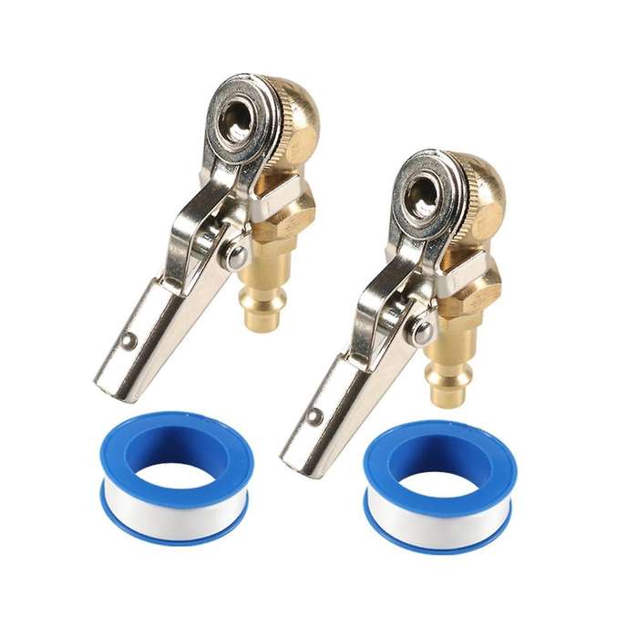 1/4 Inch Female NPT Closed Ball Tire Chuck with Clip, Locking Air Chuck Tire Inflator with Air Chuck