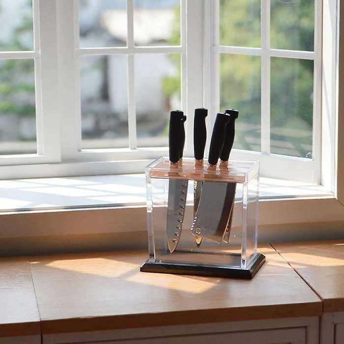1/6 Scale Miniature Knife Mini Cooking Utensils for Barbies BJD Doll House Accessories, Black