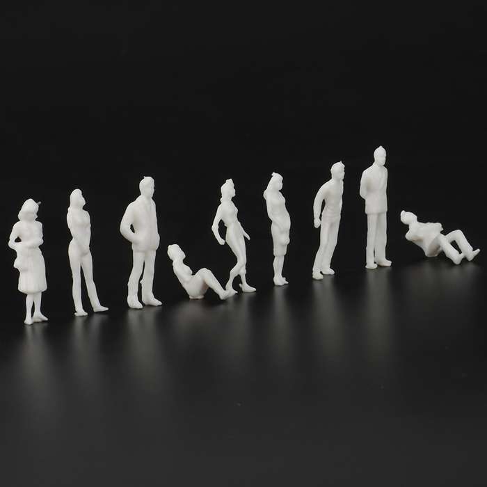 1:50 White Figures Architectural Model Human Scale HO Model Plastic Peoples,10 Pieces