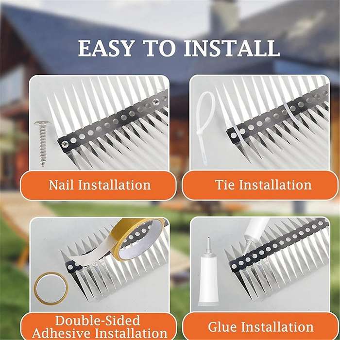 10 Feet Outdoor Anti-Bird Multifunctional Stainless Steel Bird Spikes Suitable for Roof Windowsills,
