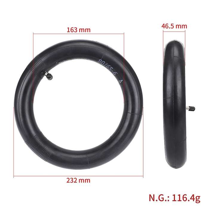10 Inch 80/65-6 Inner Tube 255X80 Rubber for Zero 10X Electric Scooter Replacement Applications