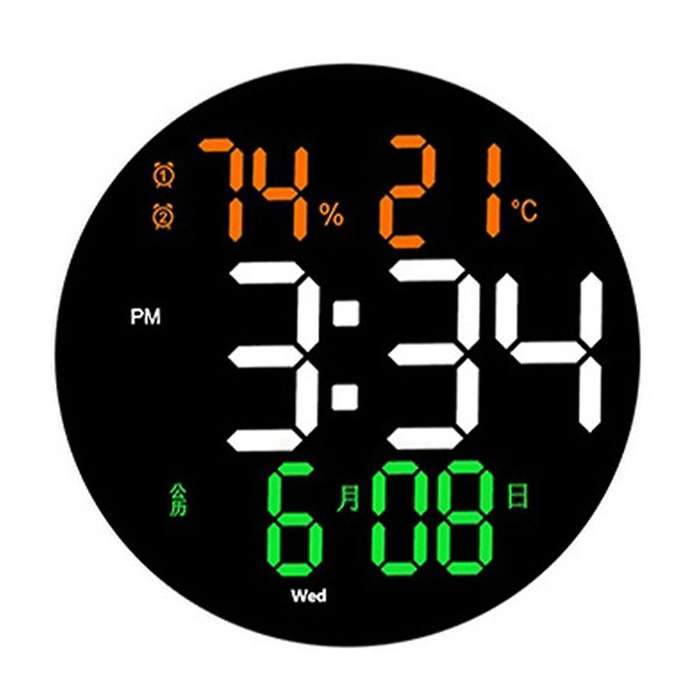 10 Inch Digital Led Wall Clock Date with Alarms and Temperature Thermometer Living Room Decoration