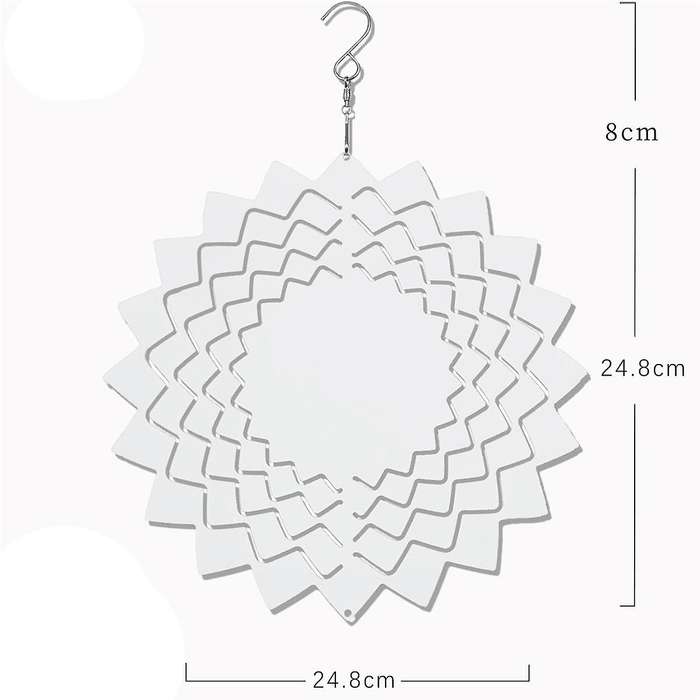 10 Inches Sublimation Wind Spinner Blanks, 3D DIY Wind Sculpture Hanging Decor for Window Indoor Ou