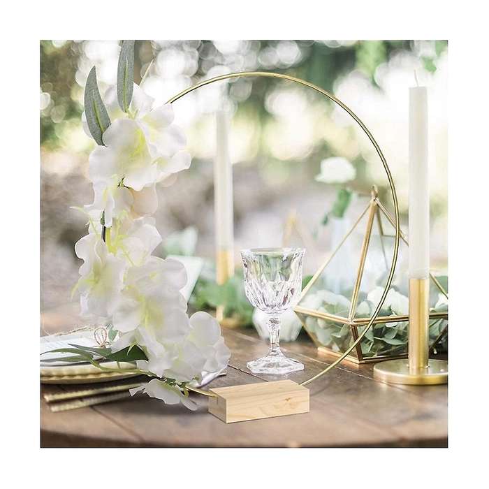 10 Pack 12 Inch Floral Hoop Centerpiece with Stand for Table Metal Hoops for Crafts Metal Rings