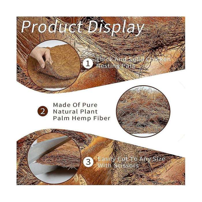 10 Pack Reusable Nesting Box Pads for Chickens Coop,13 X 13 Inches Natural Coconut Fiber for Garden