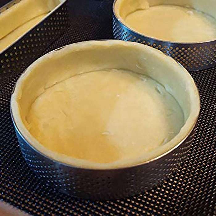 10 Pack Stainless Steel Tart Ring,heat-resistant Perforated Cake Ring,tower Pie Cake Baking Mould M