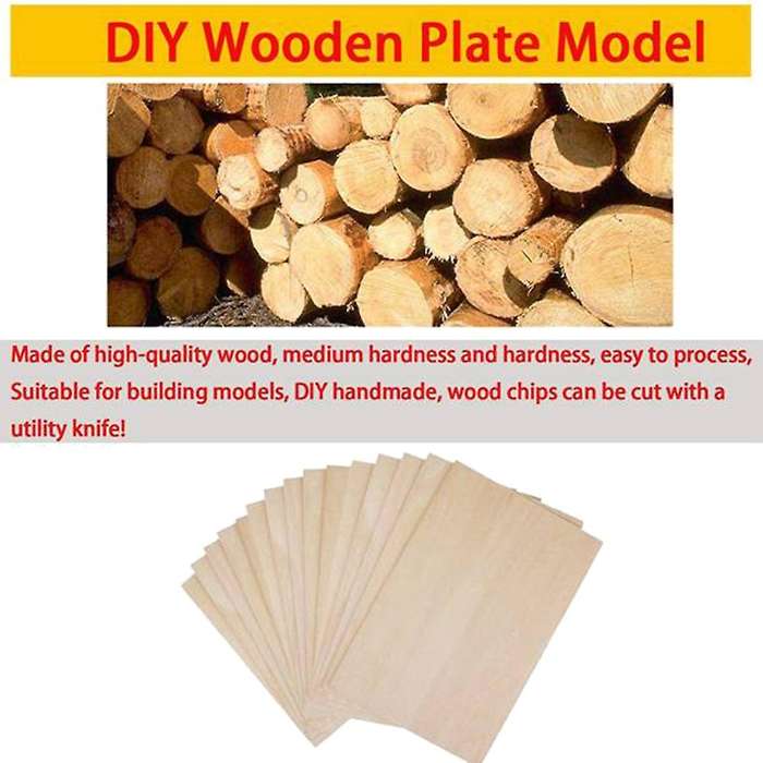 10 Pack Unfinished Wood Sheets,Balsa Wood Thin Wood Board Compatible House Aircraft Ship Boat Arts a