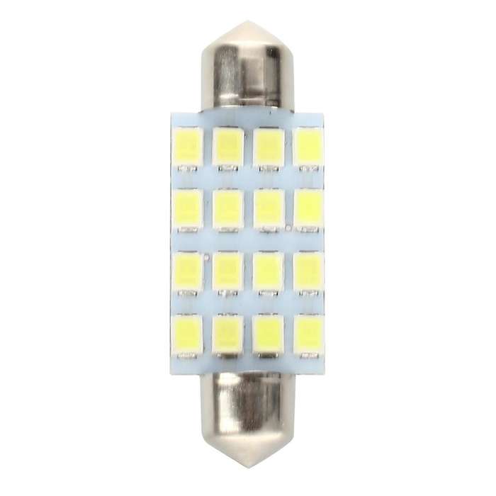 10 Pcs 16 Torpedo Car Bulb Led Smd 3528 42 Mm - White