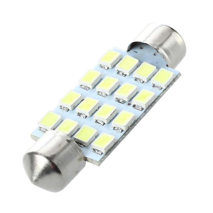 10 Pcs 16 Torpedo Car Bulb Led Smd 3528 42 Mm - White