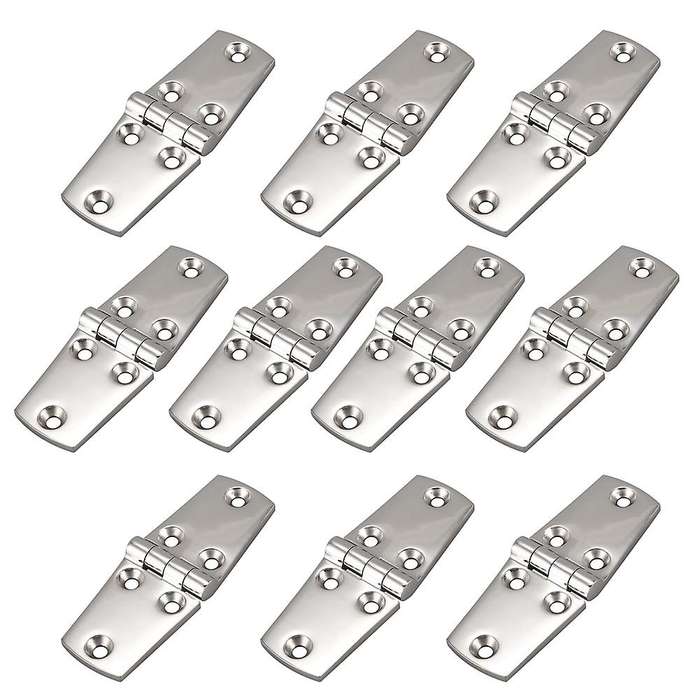 10 Pcs Boat Hinge 316 Stainless Steel Strap Hinge Door / Window / Cabinet / Deck Hinge Flush Mount f
